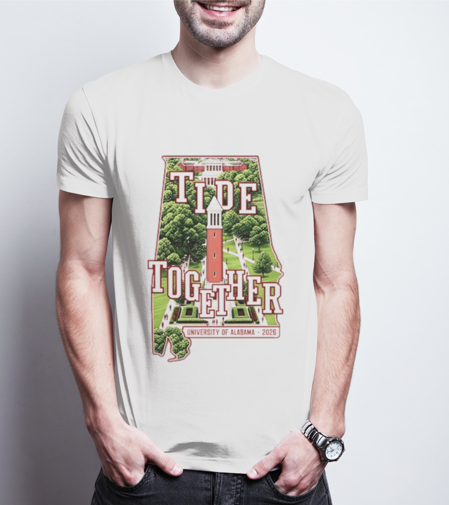 University Of Alabama 2026 Tide Together Alabama Map T-Shirt