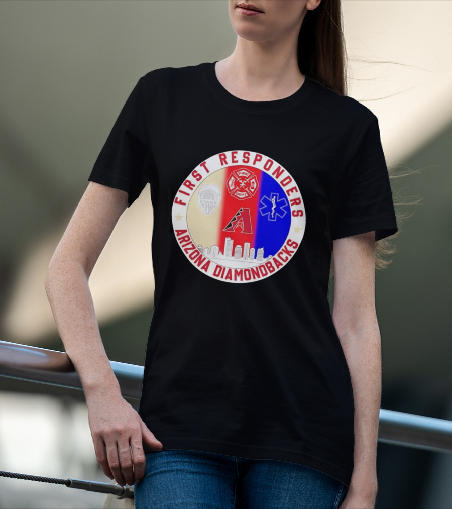 Arizona Diamondbacks First Responders Police Fire Dept EMT Appreciation T-Shirt