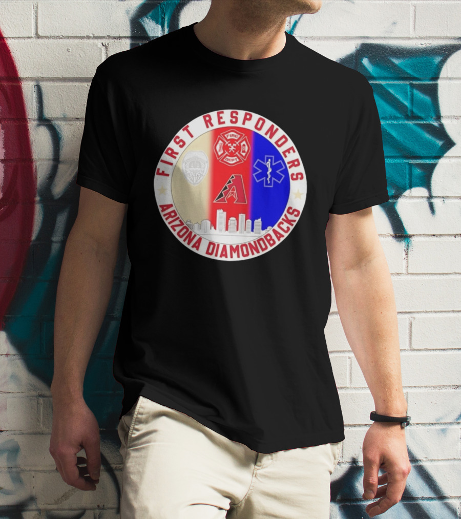 Arizona Diamondbacks First Responders Police Fire Dept EMT Appreciation T-Shirt