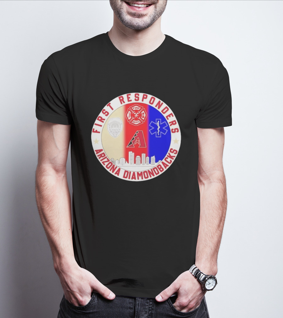 Arizona Diamondbacks First Responders Police Fire Dept EMT Appreciation T-Shirt