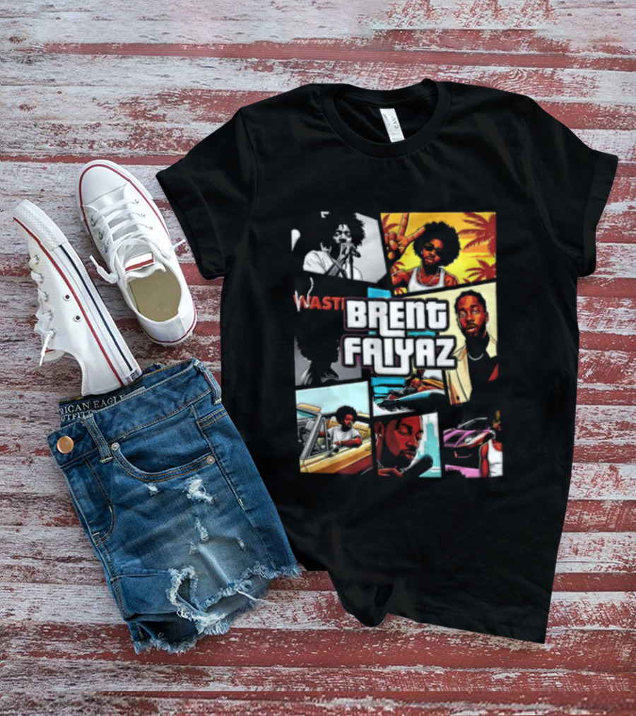 Brent Faiyaz Wasteland Multiple Panels Singer Lifestyle Retro Beach Vibe T-Shirt