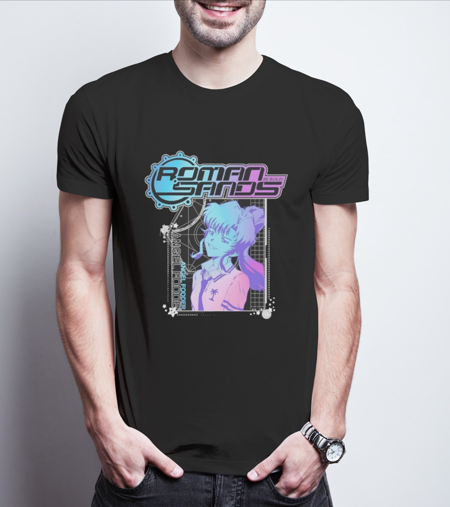 Roman Sands Re Build Angel Fodder Retro Anime Aesthetic T-Shirt