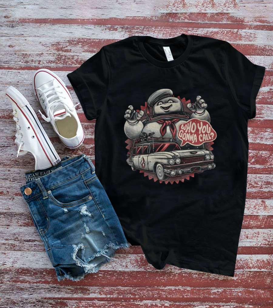 Ghostbusters Slimer Ecto 1 Who You Gonna Call Halloween T-Shirt