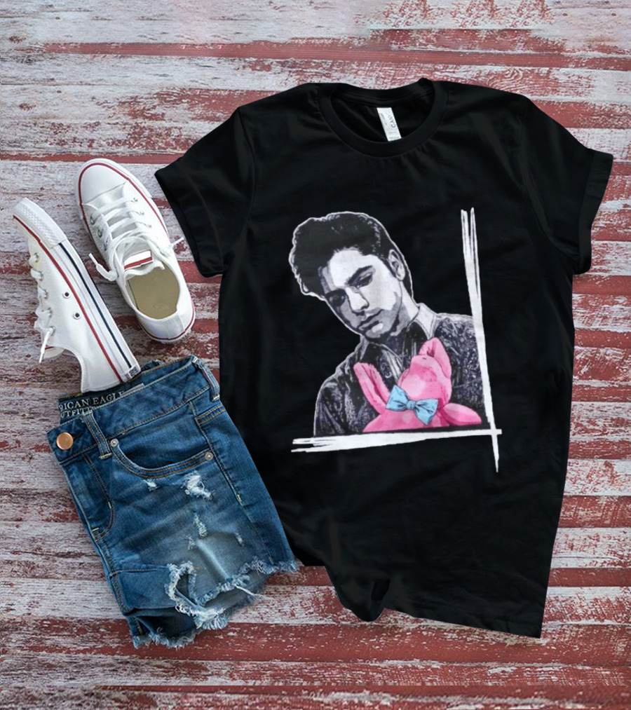 John Stamos Uncle Jesse Pink Bunny With Blue Bow Tie T-Shirt