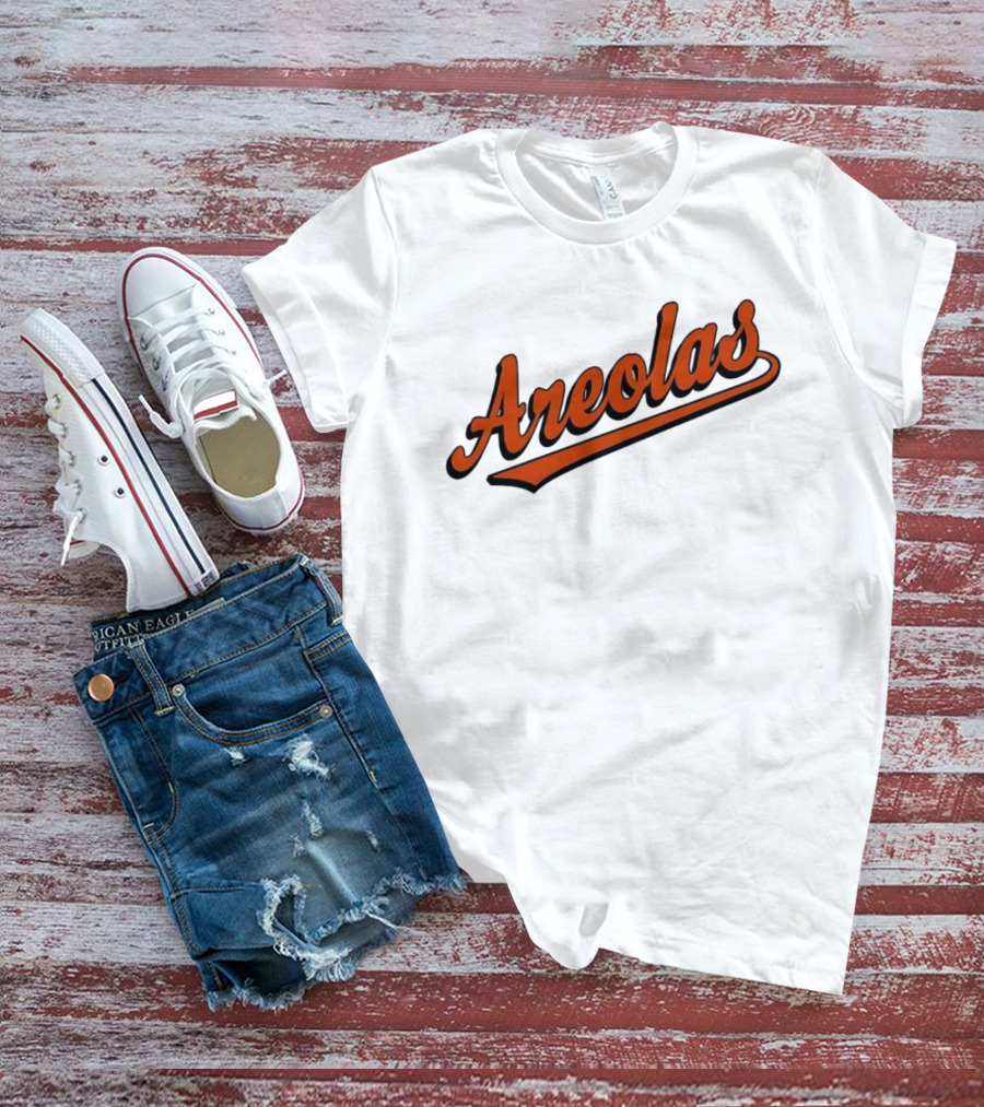 Areolas Script Sporty Baseball Style Retro Font T-Shirt