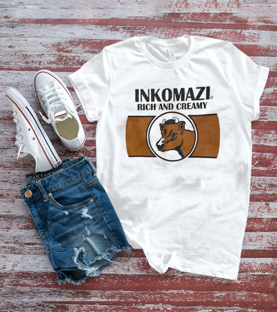 INKOMAZI Rich And Creamy Cow Dairy Iconic Branding T-Shirt