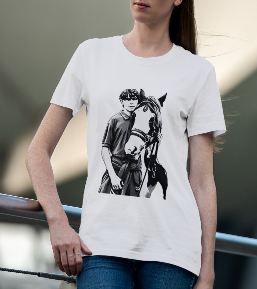 Boy With His Horse Equestrian Farm Life T-Shirt