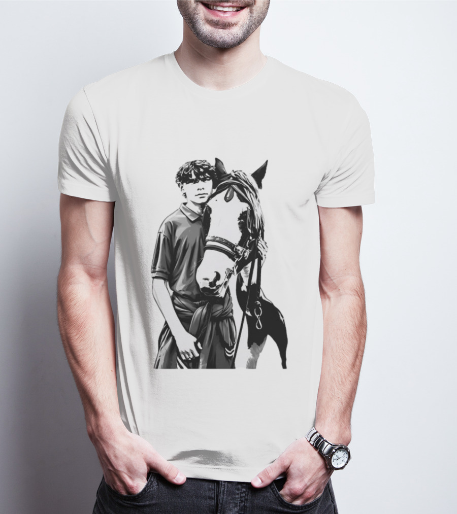 Boy With His Horse Equestrian Farm Life T-Shirt