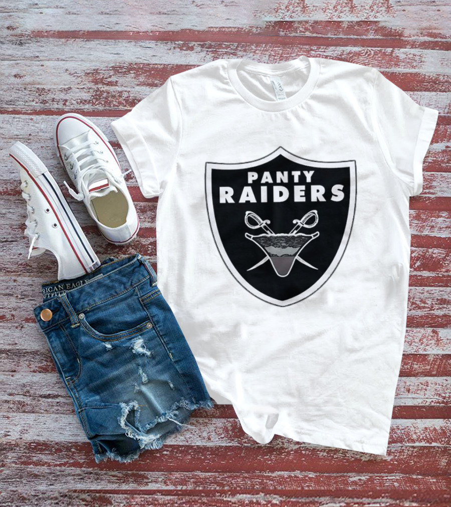 Las Vegas Panty Raiders Shield Swords And Underwear Crest T-Shirt
