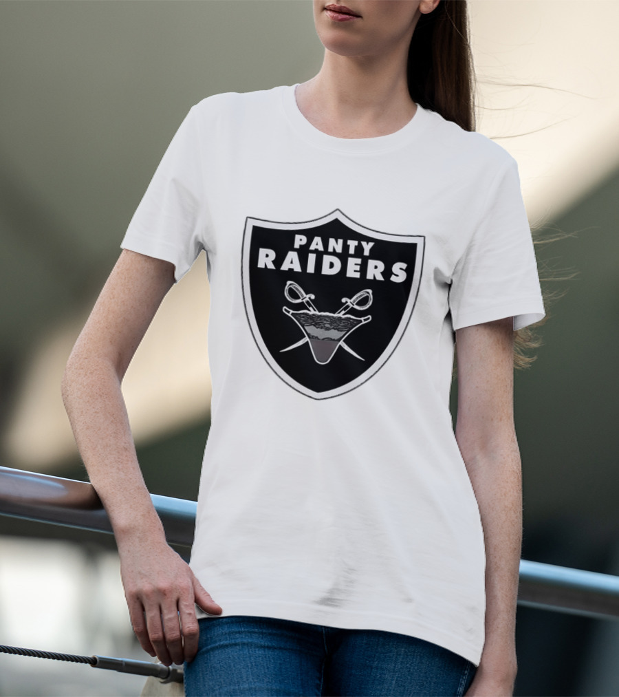 Las Vegas Panty Raiders Shield Swords And Underwear Crest T-Shirt
