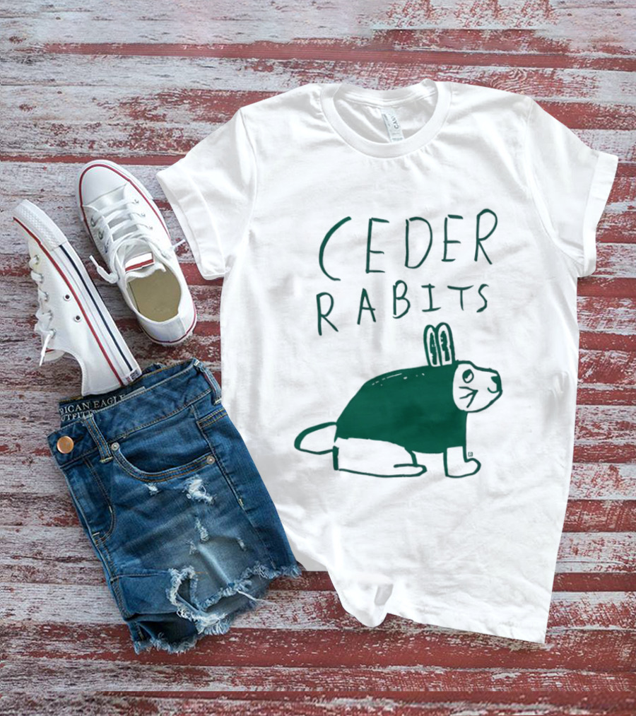Ceder Rabits Hand Drawn Rabbit Bunny Sketch T-Shirt