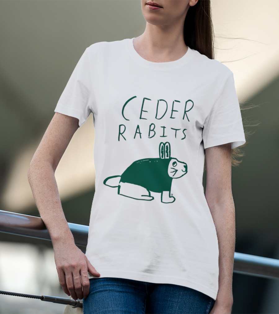 Ceder Rabits Hand Drawn Rabbit Bunny Sketch T-Shirt