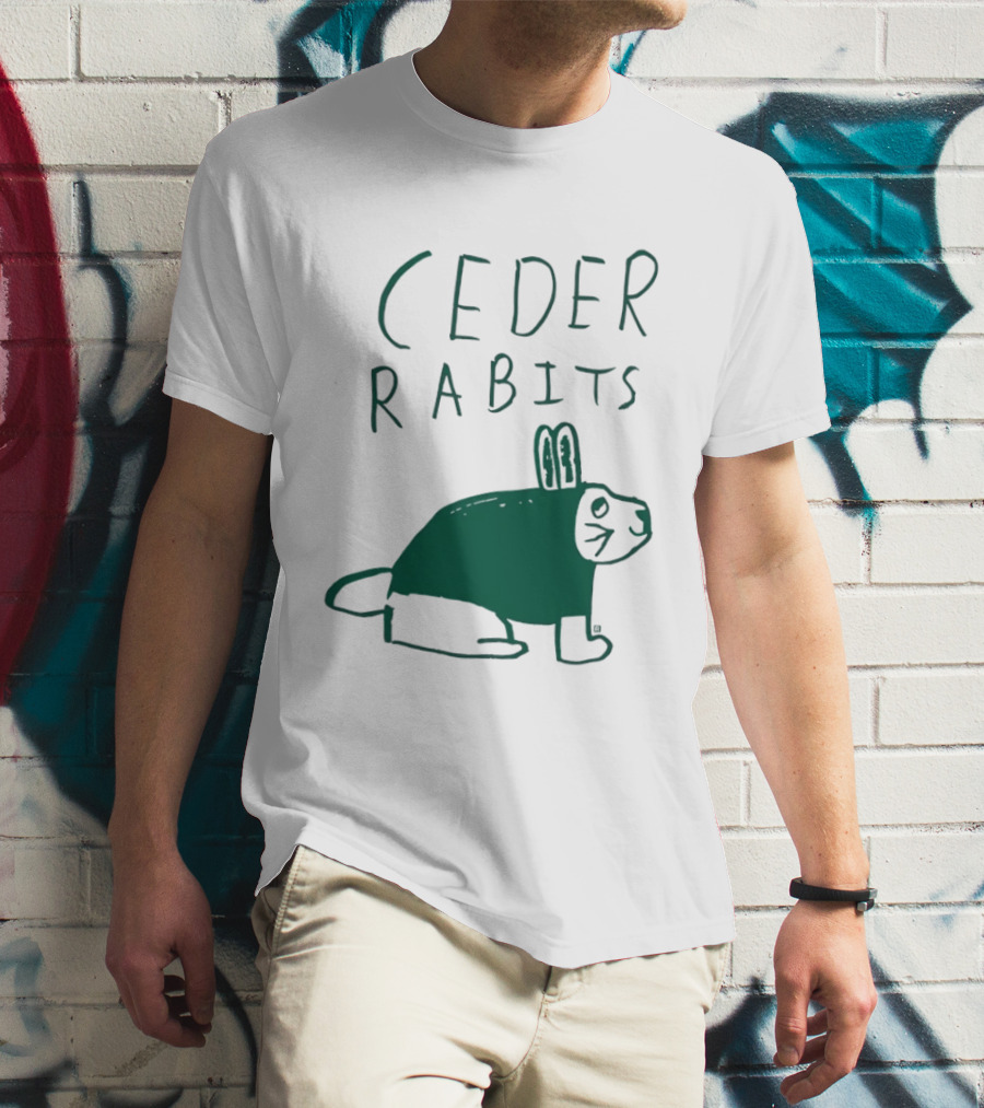 Ceder Rabits Hand Drawn Rabbit Bunny Sketch T-Shirt