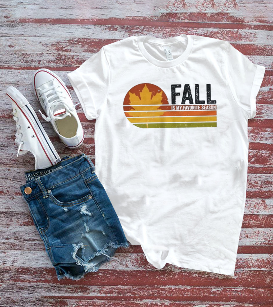 Distressed Fall Is My Favorite Season Maple Leaf T-Shirt
