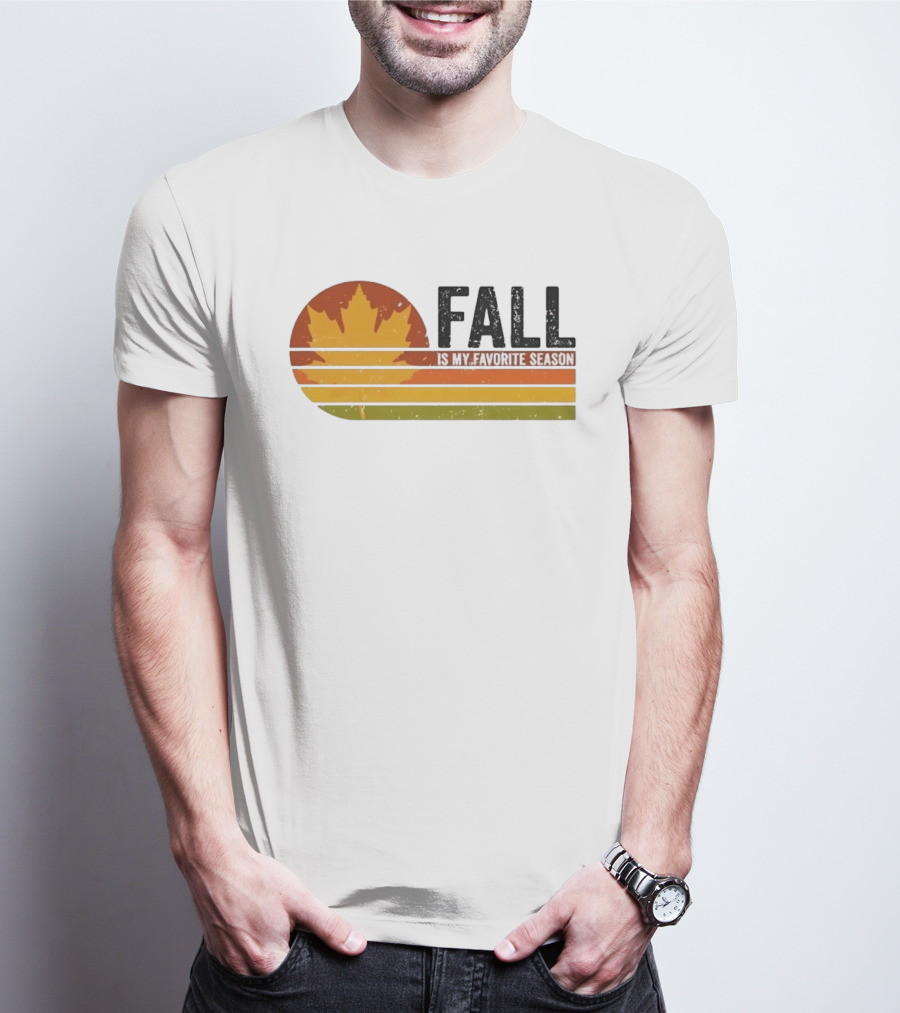 Distressed Fall Is My Favorite Season Maple Leaf T-Shirt