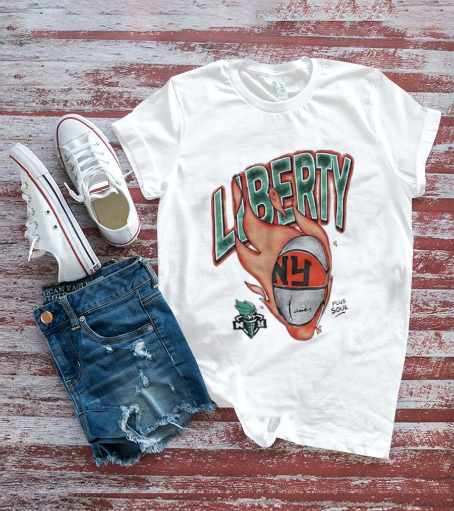 New York Liberty NY Basketball Plus Soul Flames T-Shirt