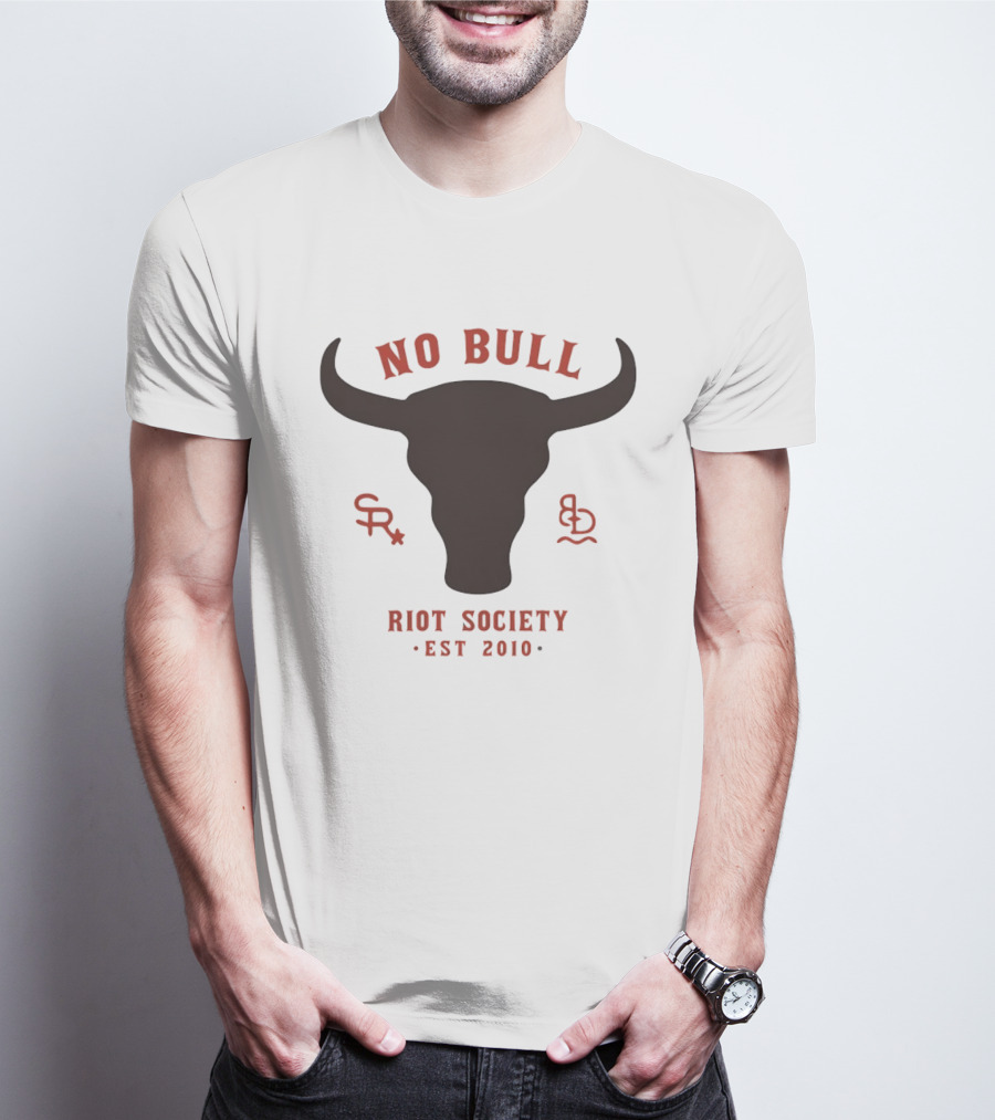 No Bull Riot Society Est 2010 Western Streetwear Bull Head Western T-Shirt