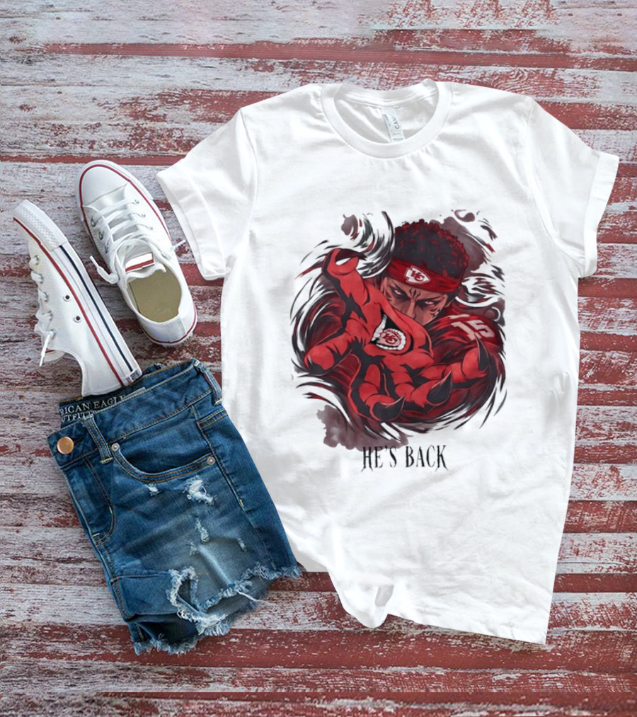 Patrick Mahomes He's Back Kansas City Chiefs Anime Style Football T-Shirt
