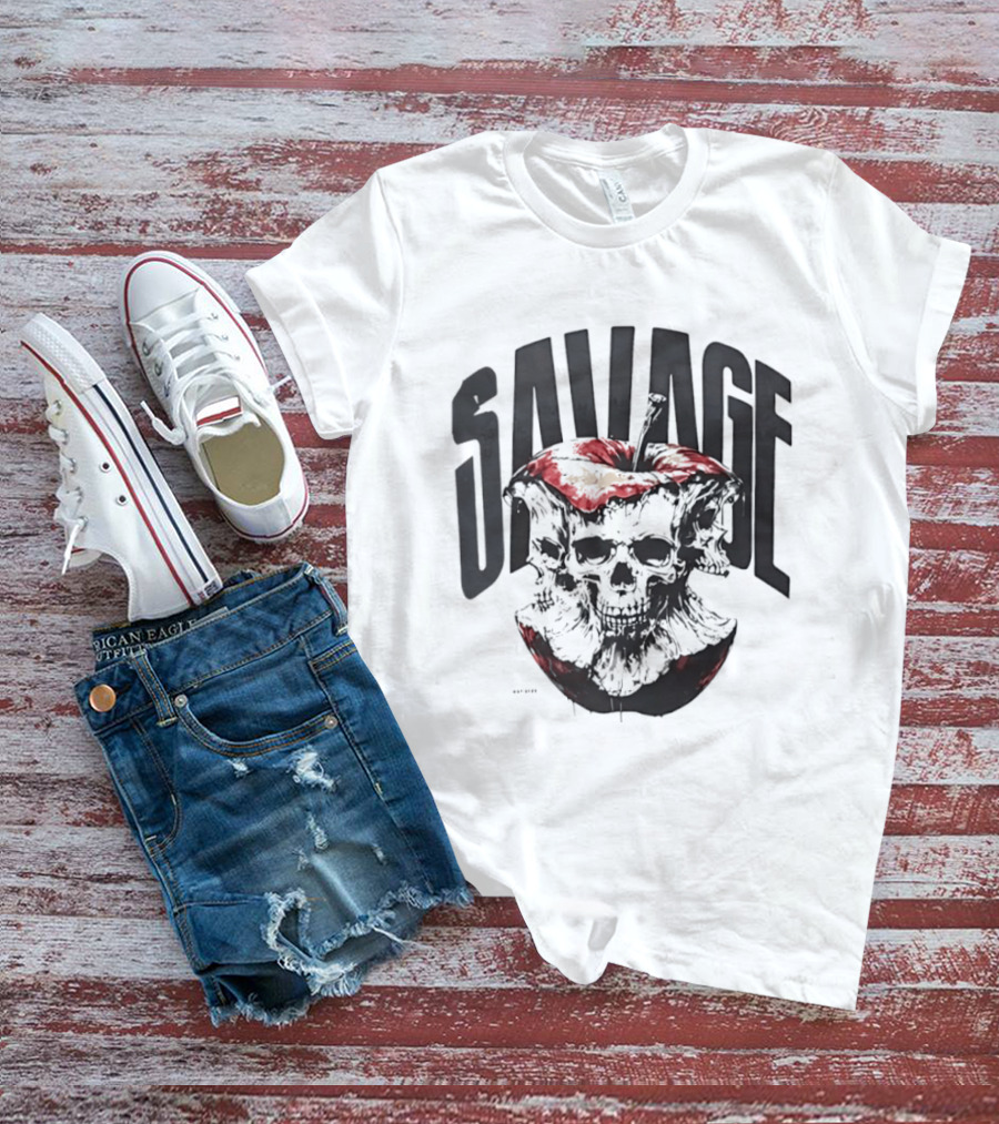 Savage Skull Apple Gothic Edgy T-Shirt