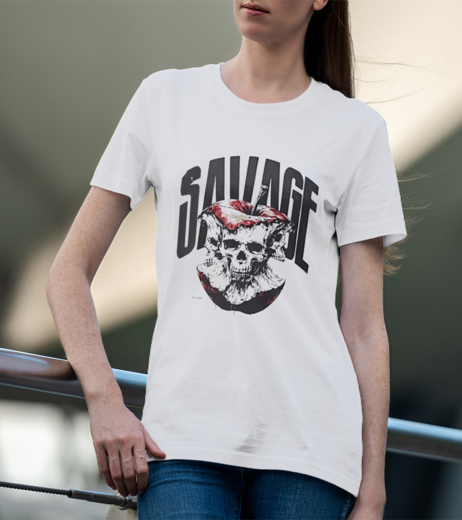 Savage Skull Apple Gothic Edgy T-Shirt