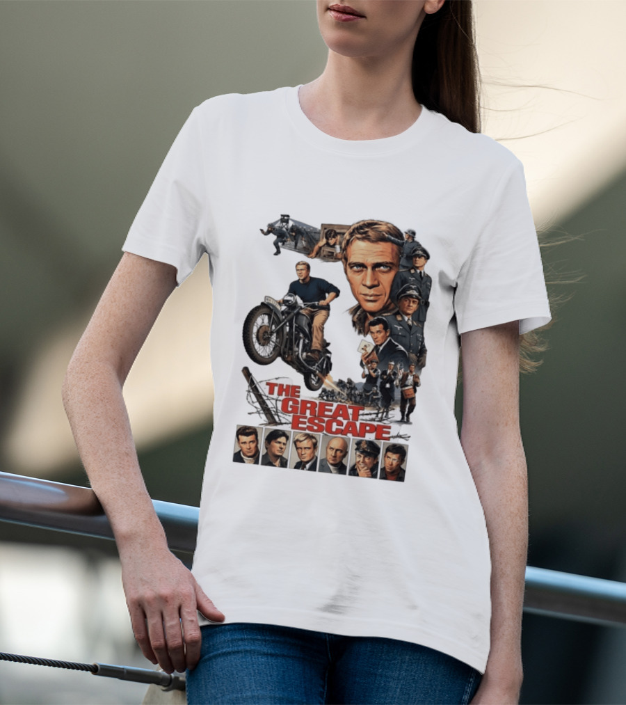 The Great Escape Classic Cinema Movie Steve McQueen 60s War Film T-Shirt