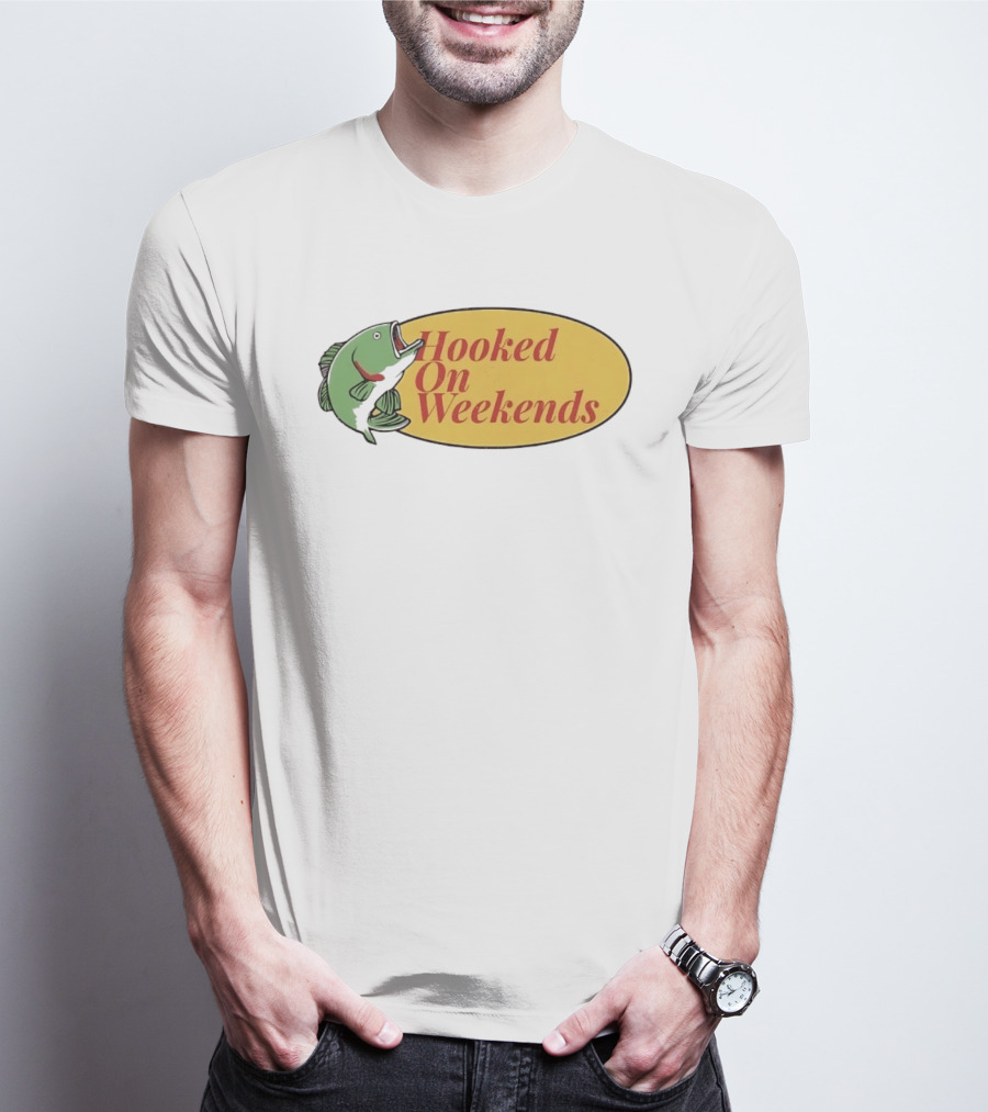 Hooked On Weekends Fishing Outdoors Weekend Fish Clipart T-Shirt