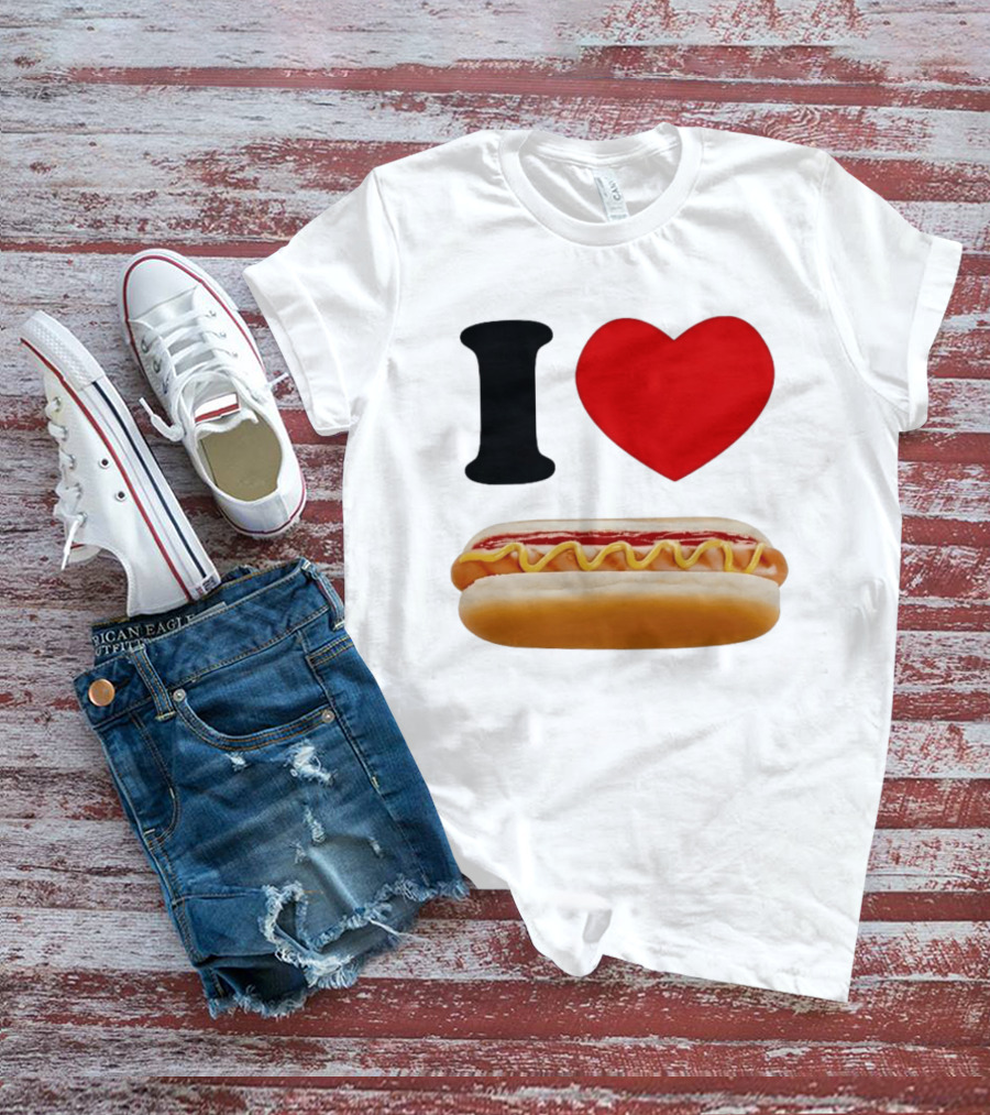 I Love Hot Dogs Summer Grilling Food T-Shirt
