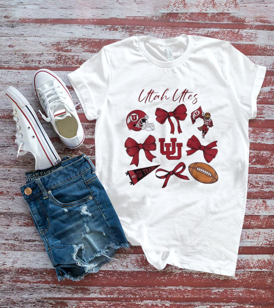 Utah Utes Football Game Day Bows Swoop Go Team T-Shirt