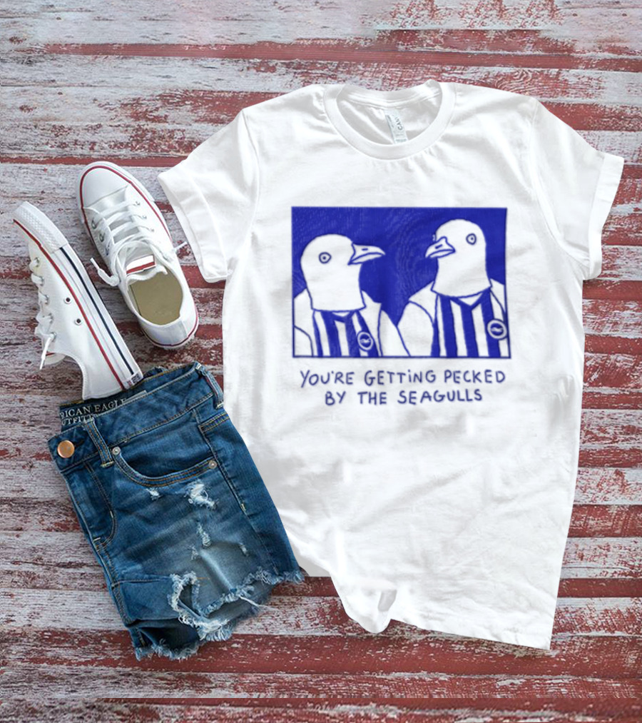 You're Getting Pecked By The Seagulls Striped Seagull T-Shirt