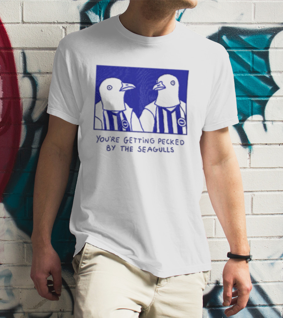You're Getting Pecked By The Seagulls Striped Seagull T-Shirt