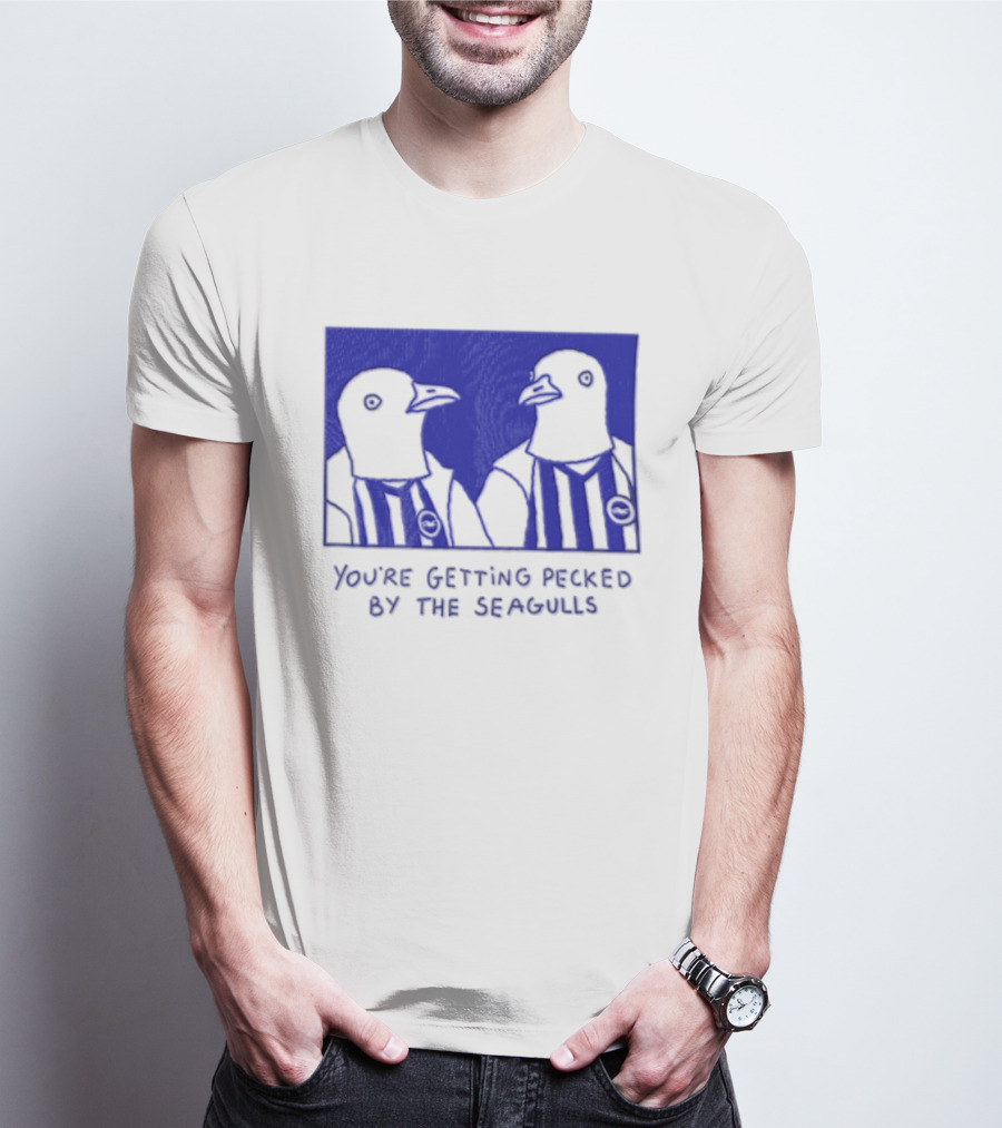 You're Getting Pecked By The Seagulls Striped Seagull T-Shirt