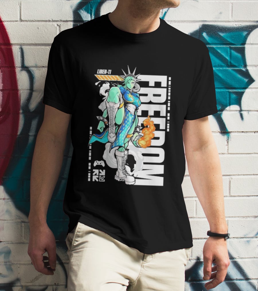 Liber Ti Chun Li Freedom Statue Of Liberty T-Shirt