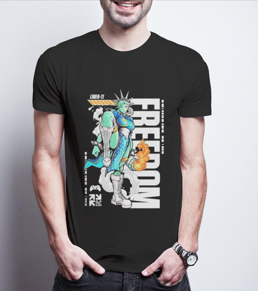 Liber Ti Chun Li Freedom Statue Of Liberty T-Shirt