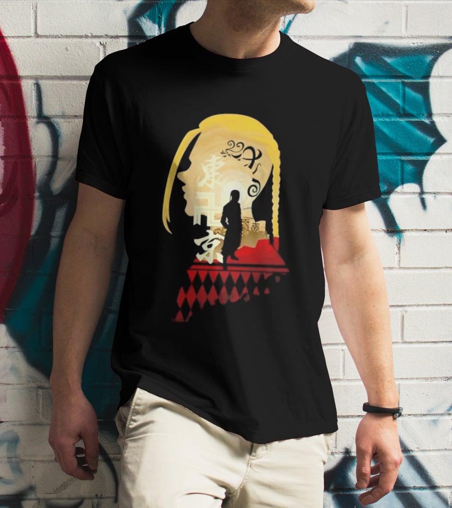Ken Ryuguji Tokyo Revengers Draken Silhouette Art Japan Cityscape Hair T-Shirt