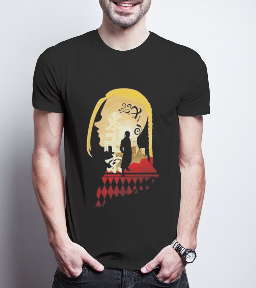 Ken Ryuguji Tokyo Revengers Draken Silhouette Art Japan Cityscape Hair T-Shirt