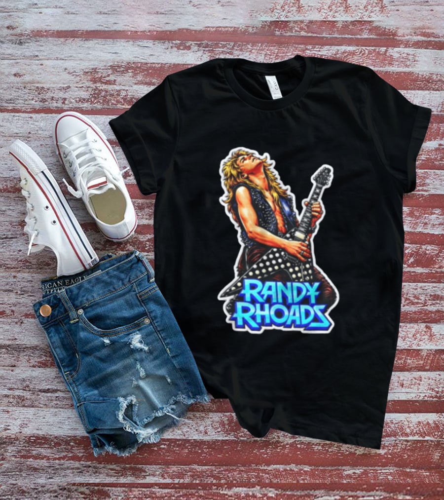 Randy Rhoads Polka Guitar Blonde Guitarist Playing T-Shirt