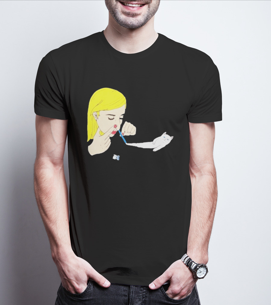 Ripndip Nermal Snorting Cat Blonde Girl Streetwear T-Shirt