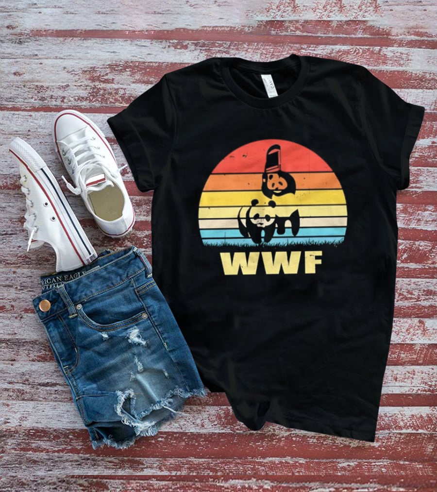 WWF Panda Retro Sunset World Wildlife Fund T-Shirt