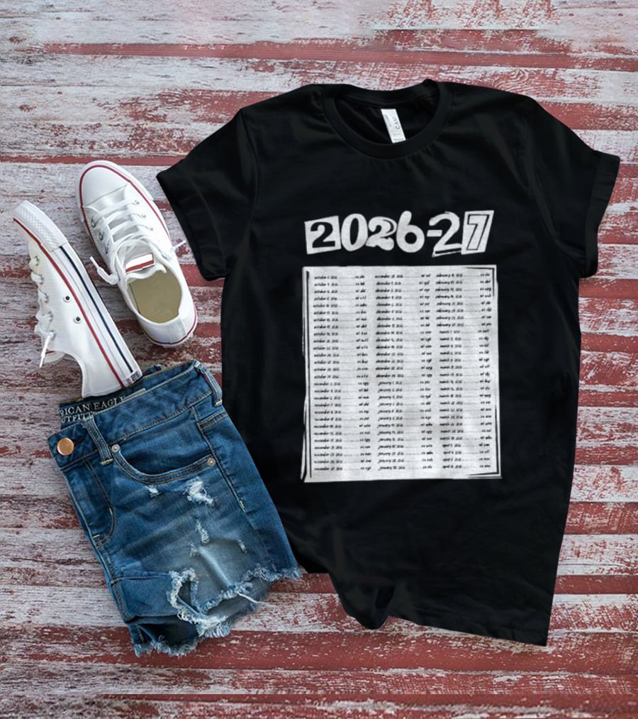 2026 2027 San Jose Sharks Team Hockey Match Date Schedule T-Shirt