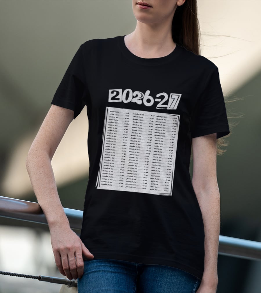 2026 2027 San Jose Sharks Team Hockey Match Date Schedule T-Shirt