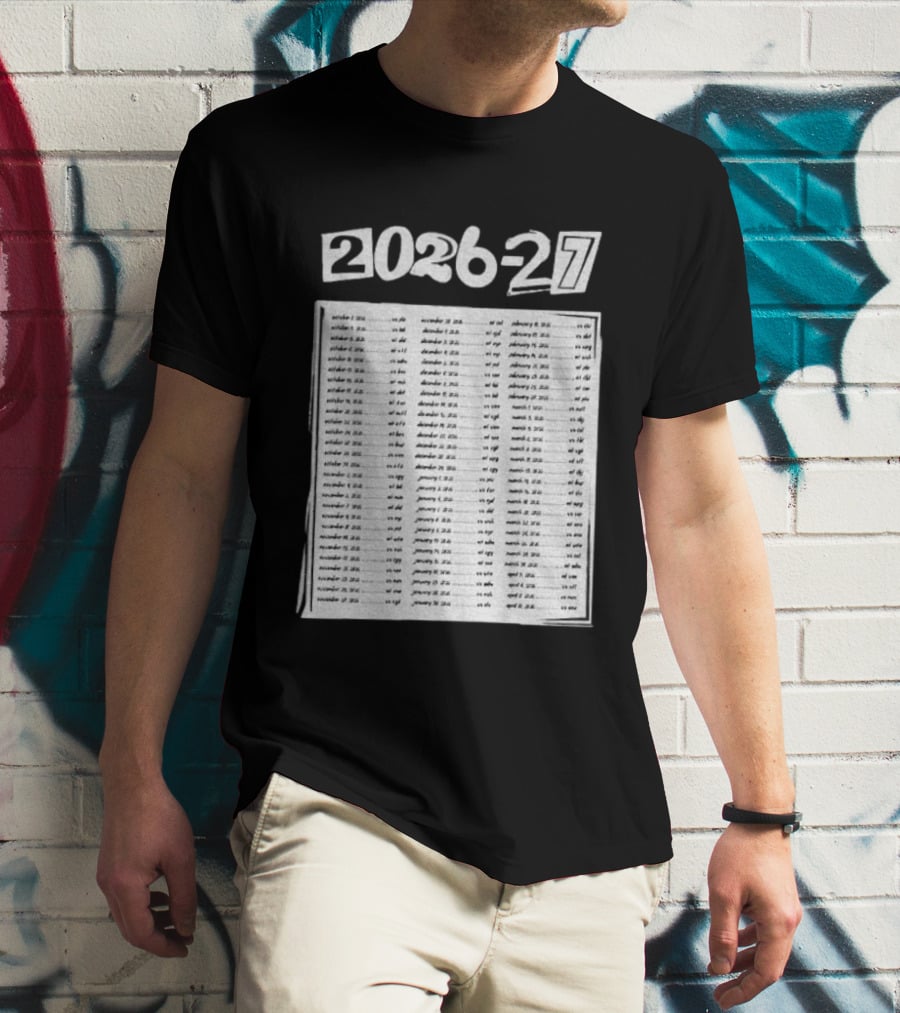 2026 2027 San Jose Sharks Team Hockey Match Date Schedule T-Shirt