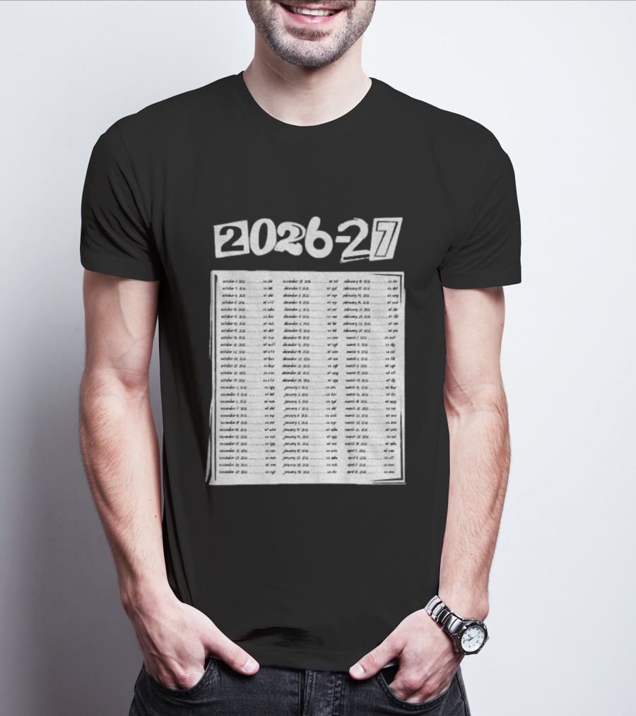 2026 2027 San Jose Sharks Team Hockey Match Date Schedule T-Shirt
