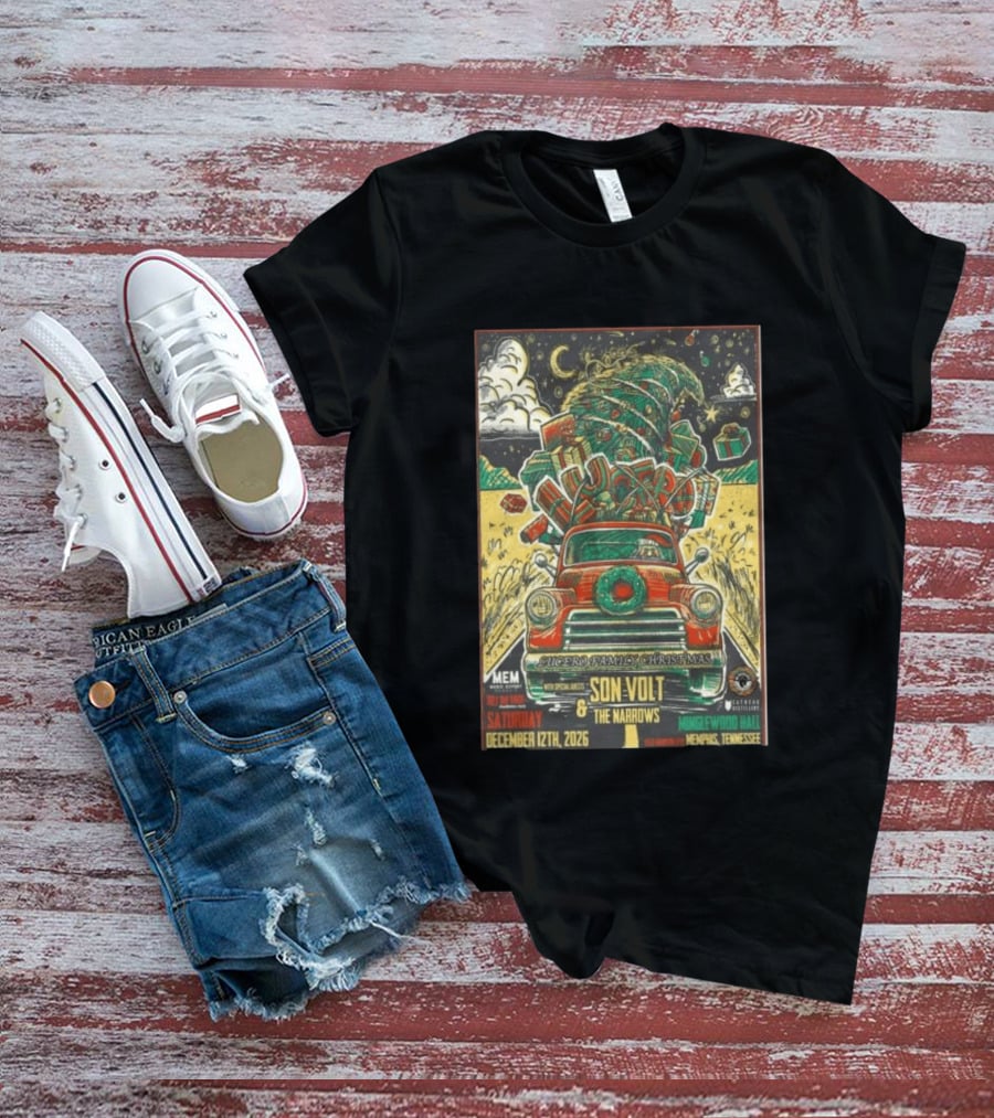 Lucero Family Christmas Concert Memphis Minglewood Hall December 12 2026 Featuring Son Volt And The Narrows Holiday Bash T-Shirt