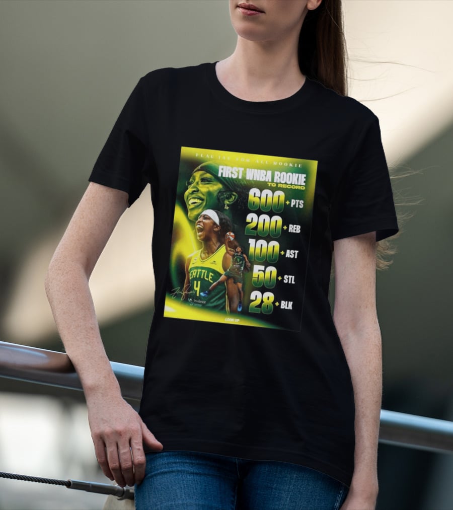 Flau'jae For All Rookie First WNBA Rookie To Record 600+ PTS 200+ REB 100+ AST 50+ STL 28+ BLK Seattle T-Shirt
