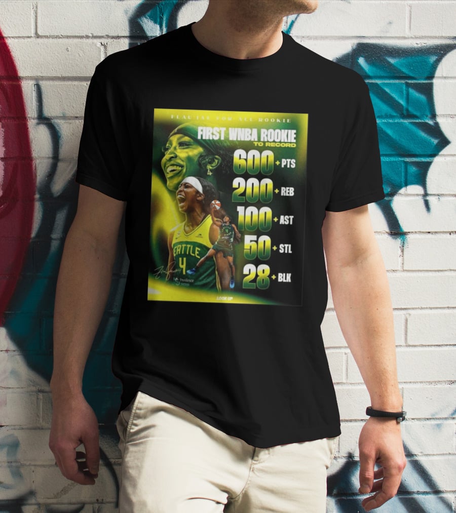 Flau'jae For All Rookie First WNBA Rookie To Record 600+ PTS 200+ REB 100+ AST 50+ STL 28+ BLK Seattle T-Shirt