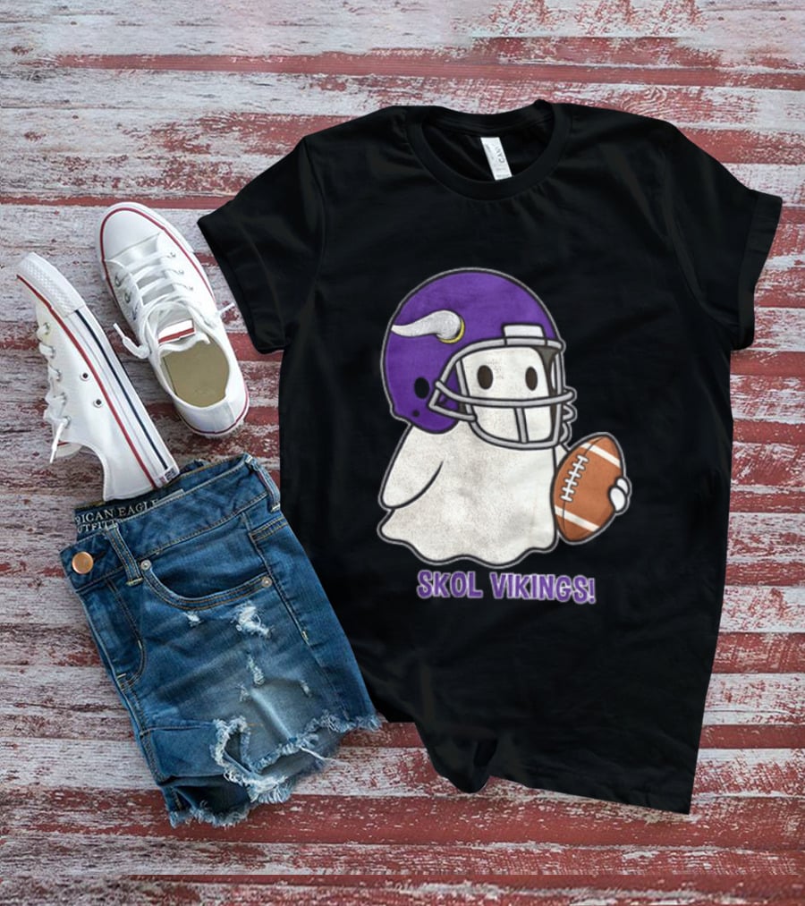 Minnesota Vikings Skol Vikings Ghost Purple Football Helmet T-Shirt