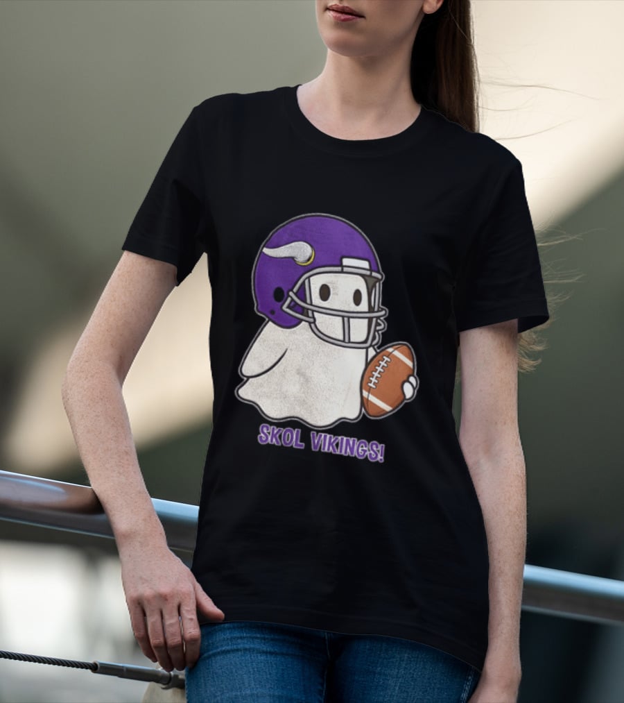 Minnesota Vikings Skol Vikings Ghost Purple Football Helmet T-Shirt