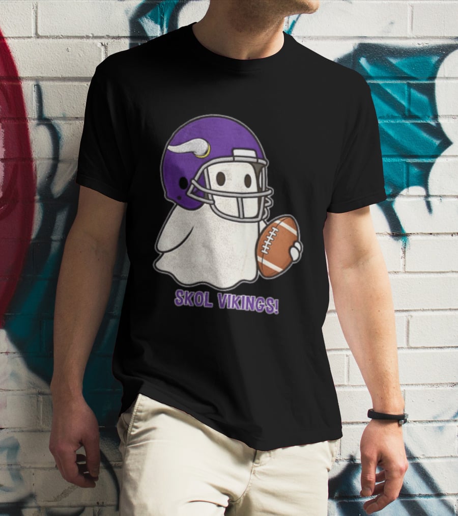 Minnesota Vikings Skol Vikings Ghost Purple Football Helmet T-Shirt