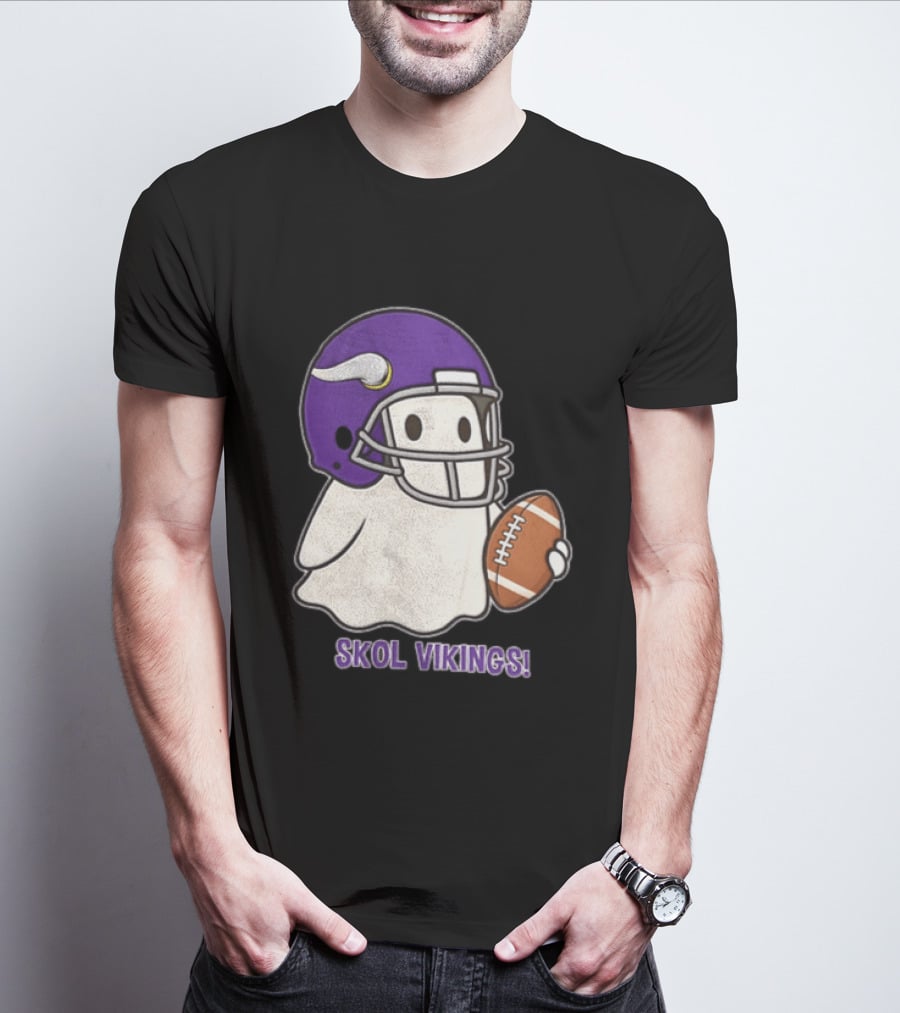 Minnesota Vikings Skol Vikings Ghost Purple Football Helmet T-Shirt