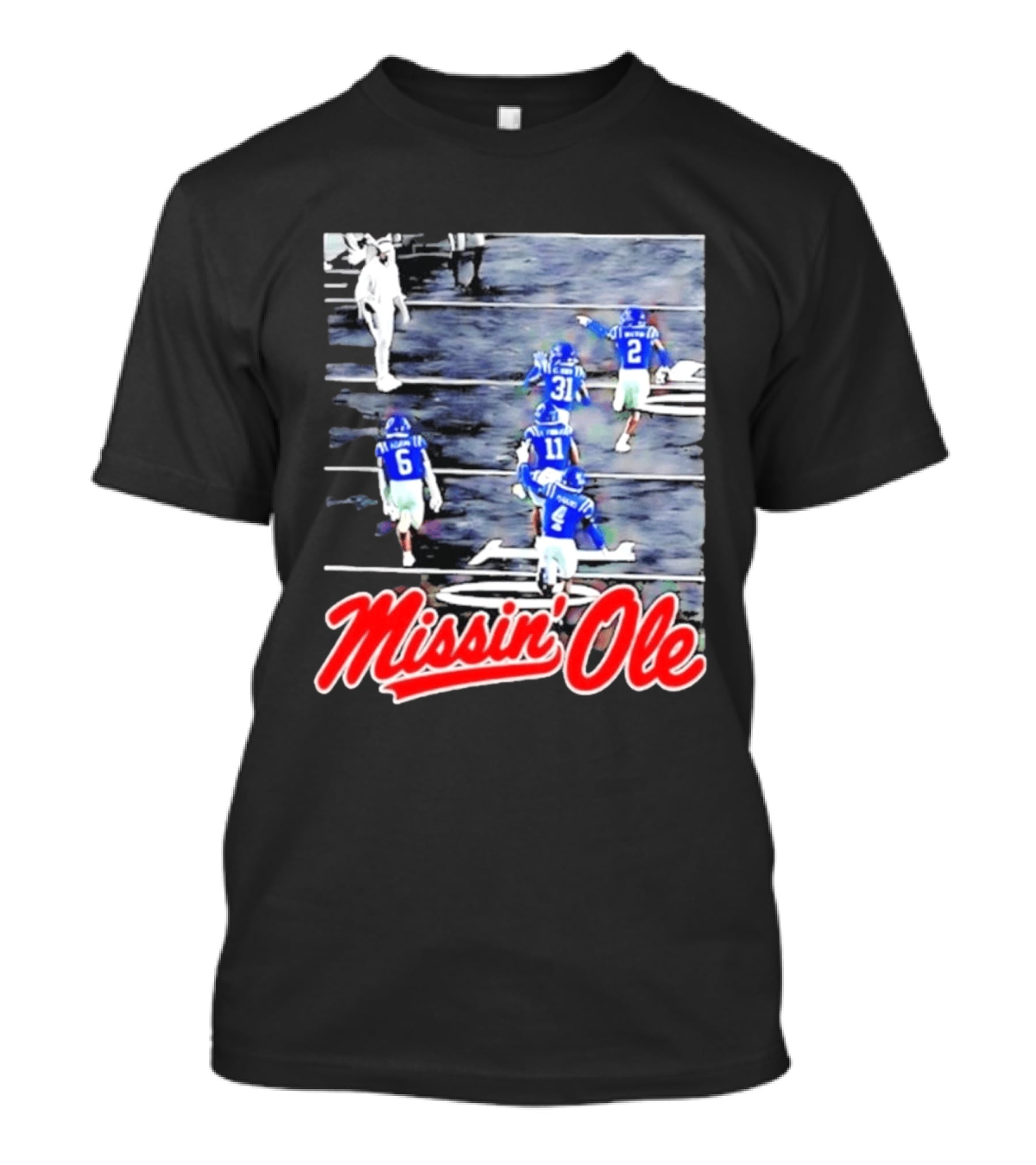 Missin' Ole Mississippi Rebels Football Players In Action T-Shirt